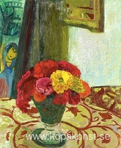 Vas med zinnias