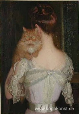 Kvinna med en katt Kvinna med en katt