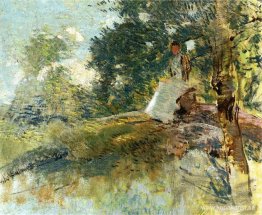 Landskap med sittande figur Landskap med sittande figur