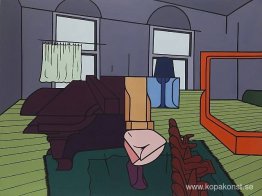 Interiör med piano forte Interiör med piano forte