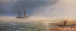 Får som med storm tvingade till havet Får som med storm tvingade till havet