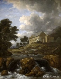 Landskap med en kyrka vid en torrent Landskap med en kyrka vid en torrent