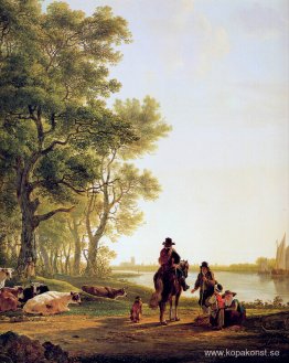 Italienskt landskap med resenärer Italienskt landskap med resenärer