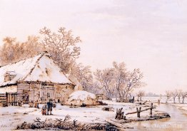 Vinterlandskap med gård Vinterlandskap med gård