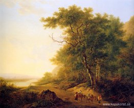 Bergslandskap med resenärer Sol__Bergigt-landskap-med-resenärer Bergslandskap med resenärer Sol__Bergigt-landskap-med-resenärer