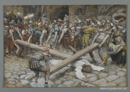 Simon den cyrener tvingad att bära korset med Jesus (Simon de Cy Simon den cyrener tvingad att bära korset med Jesus (Simon de Cy