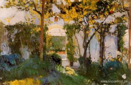 Gamla trädgården av Alcazar i Sevilla Gamla trädgården av Alcazar i Sevilla