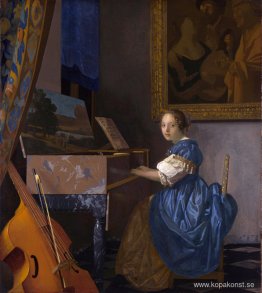 En ung kvinna som sitter på en virginal (A Lady Seated at a Virg En ung kvinna som sitter på en virginal (A Lady Seated at a Virg