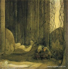 När hon vaknade igen låg hon på mossan i skogen När hon vaknade igen låg hon på mossan i skogen
