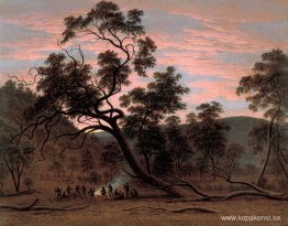 En korroboree av infödda i Mills Plains En korroboree av infödda i Mills Plains