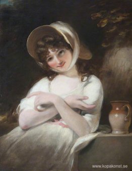 Porträtt av en okänd flicka i en vit klänning Porträtt av en okänd flicka i en vit klänning