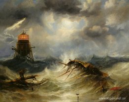 Irwin-fyren, stormen rasar Irwin-fyren, stormen rasar
