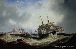 Frakt från Gibraltar i tung sjö Frakt från Gibraltar i tung sjö