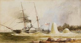 Undersökningsfartyget H.M.S. Merlin flydde med nöd och näppe för Undersökningsfartyget H.M.S. Merlin flydde med nöd och näppe för