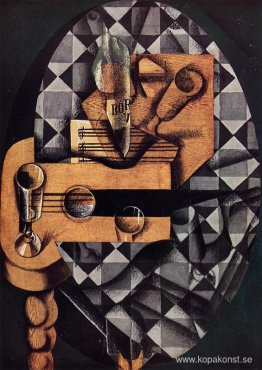 Gitarr, flaska och glas Gitarr, flaska och glas