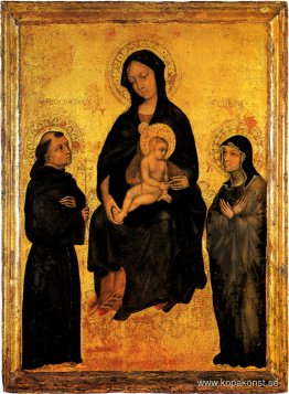 Madonna i Gloria mellan Saint Francis och Santa Chiara Gentile d Madonna i Gloria mellan Saint Francis och Santa Chiara Gentile d