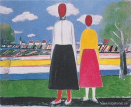 Två figurer i ett landskap Två figurer i ett landskap