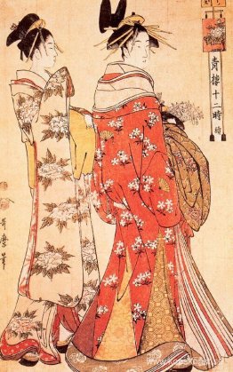 Illustration från `De gröna husens tolv timmar', ca 1795 (träblo Illustration från `De gröna husens tolv timmar', ca 1795 (träblo