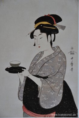 Porträtt av Naniwaya Okita Porträtt av Naniwaya Okita