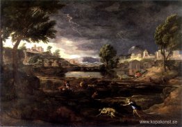Stormigt landskap med Pyramus och Thisbe Stormigt landskap med Pyramus och Thisbe