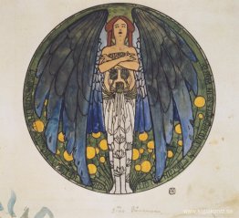 Skissen av det runda fönsterkonsten Skissen av det runda fönsterkonsten