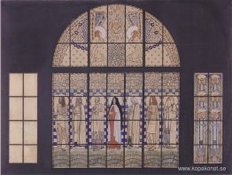Kyrkan Am Steinhof, design för de östra sidofönstren Kyrkan Am Steinhof, design för de östra sidofönstren