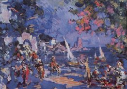 Orientalisk slavmarknad. Skiss av set för A.Adams och C. Pugnis Orientalisk slavmarknad. Skiss av set för A.Adams och C. Pugnis