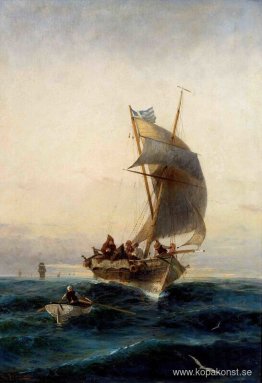 Fiskebåt på hackigt vatten Fiskebåt på hackigt vatten