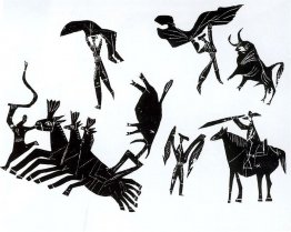 Scener av tjurfäktning Scener av tjurfäktning