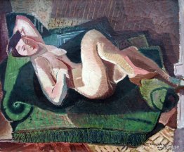 Naken på grön soffa Naken på grön soffa