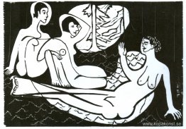 Tre nakenbilder i skogen Tre nakenbilder i skogen