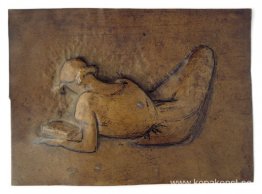 Femme étendue lisant Femme étendue lisant
