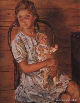 Flicka med en docka Flicka med en docka