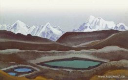 Kangchenjunga. Fjällsjöar. Kangchenjunga. Fjällsjöar.