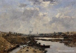 Fecamp, den inre hamnen under uppbyggnad Fecamp, den inre hamnen under uppbyggnad
