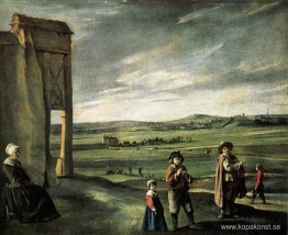 Landskap med en gammal kvinna Landskap med en gammal kvinna