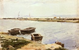 Tre Båtar Vid En Strand Tre Båtar Vid En Strand