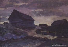 Landskap med stugor Landskap med stugor