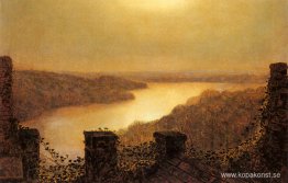 Roundhay sjö, från slottet Roundhay sjö, från slottet