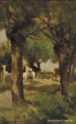 Mjölkande kor under pilarna Mjölkande kor under pilarna