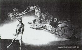 Uppenbarelse av en kvinna och upphängd arkitektur i öknen Uppenbarelse av en kvinna och upphängd arkitektur i öknen