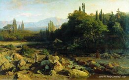 Krim. Landskap med en flod. Krim. Landskap med en flod.