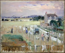 Hänger ut tvätten för att torka Hänger ut tvätten för att torka