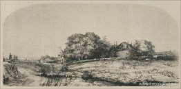 Ett välvt landskap med en flock får Ett välvt landskap med en flock får