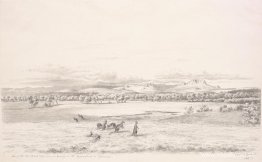 Utsikt över Ben Lomond Range från en öppning i Epping Forest i T Utsikt över Ben Lomond Range från en öppning i Epping Forest i T