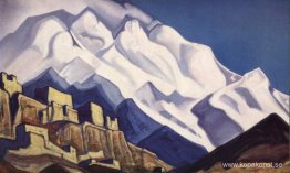 Tibet. Kloster i bergen. (Rakaposhi) Tibet. Kloster i bergen. (Rakaposhi)