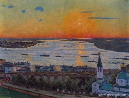 Solnedgången på Volga. Nizhny Novgorod Solnedgången på Volga. Nizhny Novgorod
