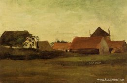 Bondgårdar i Loosduinen nära Haag vid Twilight Bondgårdar i Loosduinen nära Haag vid Twilight