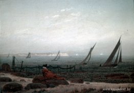 Kvinna på stranden i Rügen Kvinna på stranden i Rügen