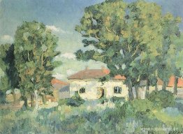 Landskap med vita hus Landskap med vita hus